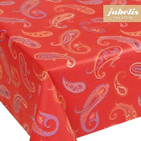 Mantel de hule lavable en rojo